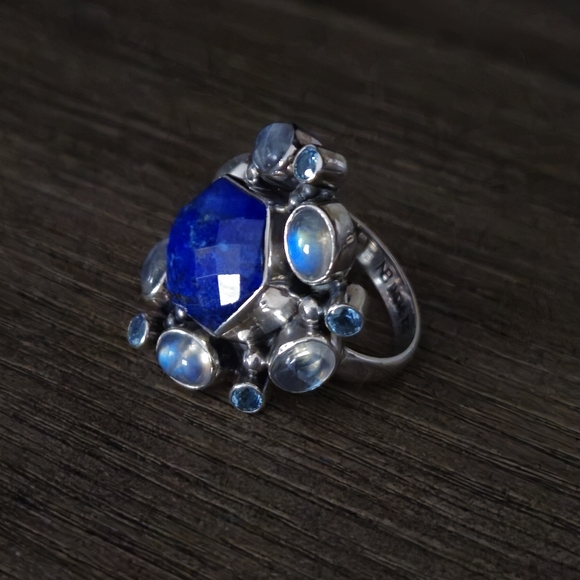 Nicky Butler Lapis and Moonstone Ring - Picture 7 of 14